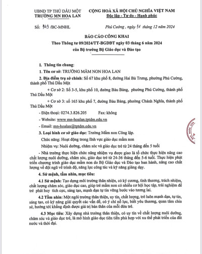 BÁO CÁO CÔNG KHAI THÁNG 12 2024